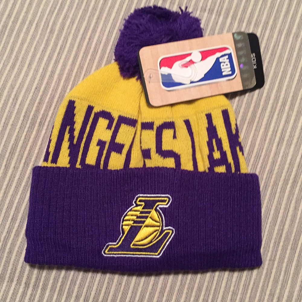 NBA kids Lakers knit Pom hat
